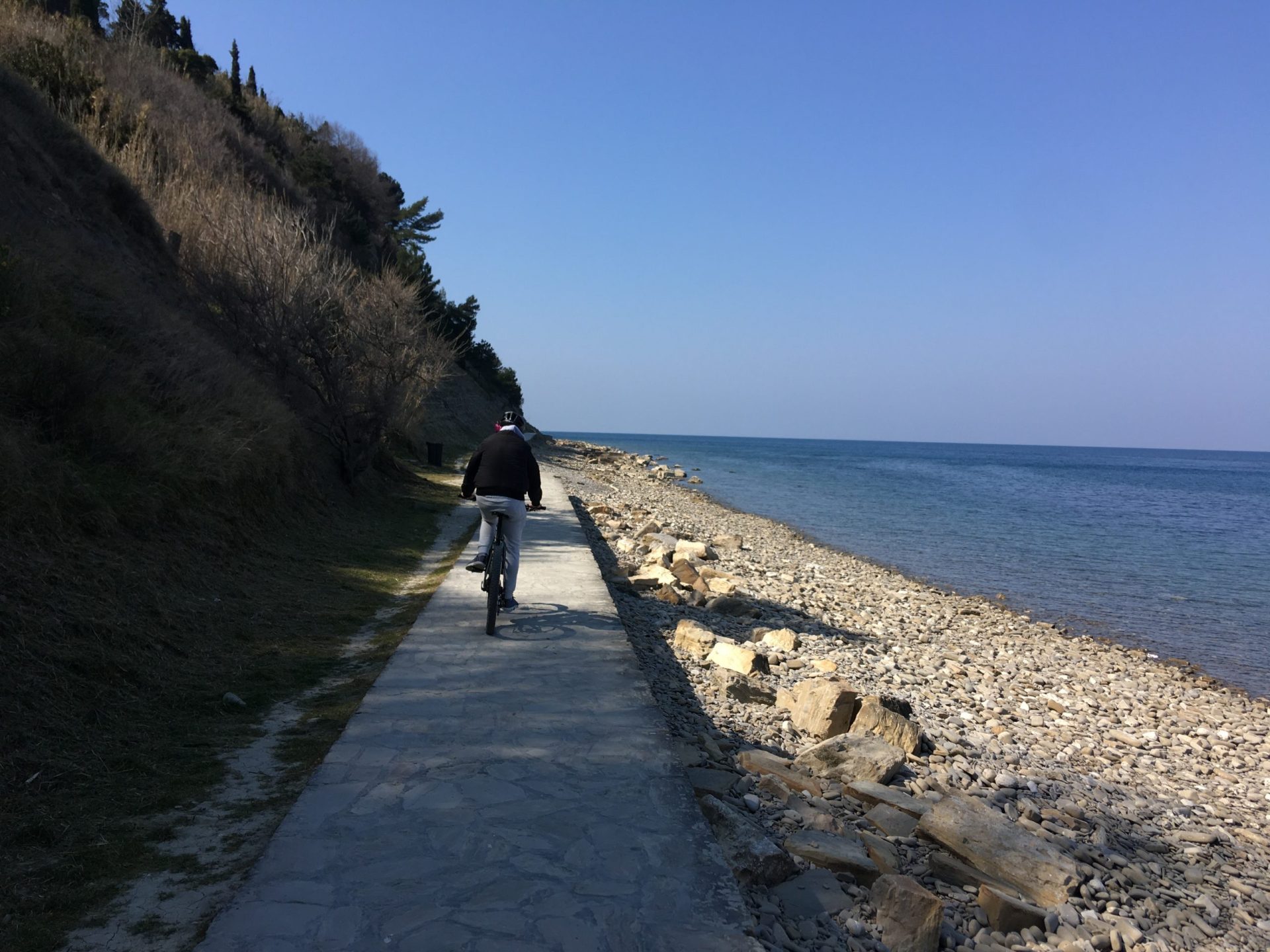 Cycling by the coast