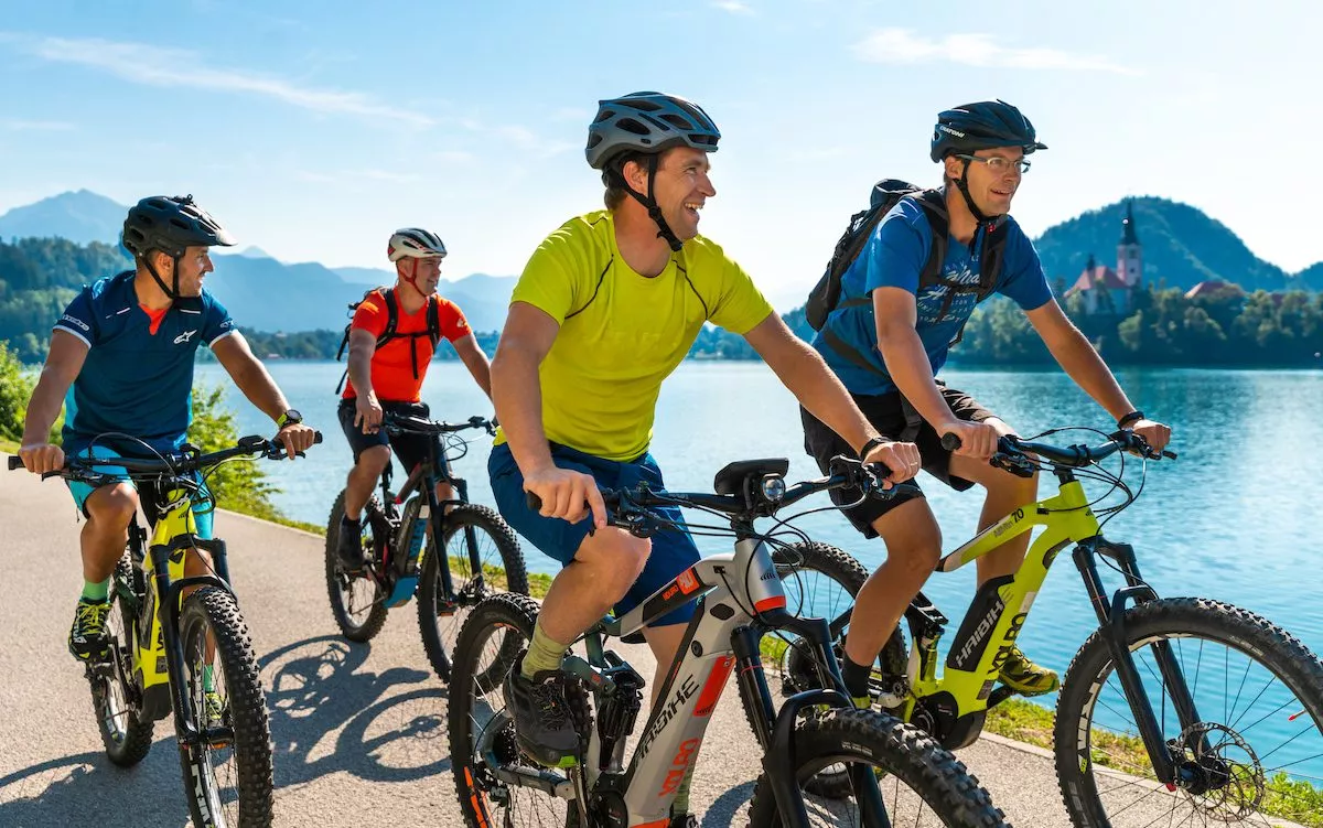 E biking around Bled lake
